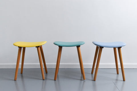 Vintage Single 1960s Wooden Stool