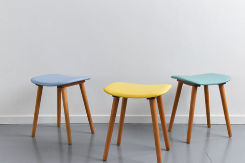 Vintage Single 1960s Wooden Stool