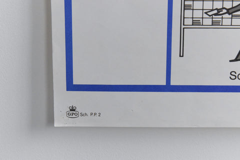 Vintage 1970s GPO Post Office Poster "The Journey of a Letter"