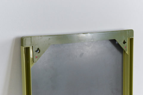 Vintage 1970s Green Plastic Framed Rectangular Mirror