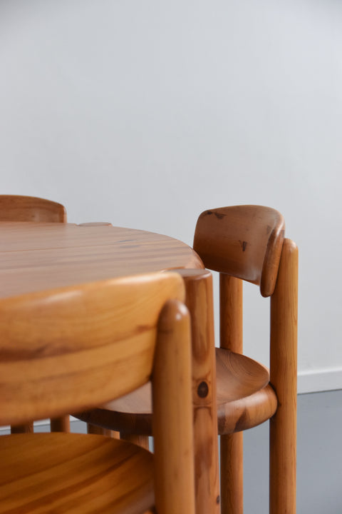 Vintage 1970s Pine Dining Set by Rainer Daumiller