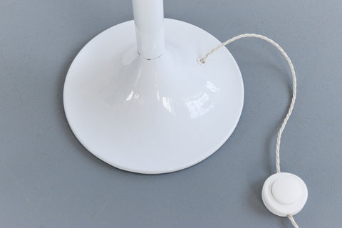 Vintage 1987 IKEA 'HARMONI' Chrome and Glass White Floor Lamp