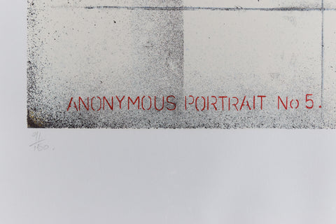 Vintage 1980s Screen Print by Terry Willson 'Anonymous Portrait No. 5'