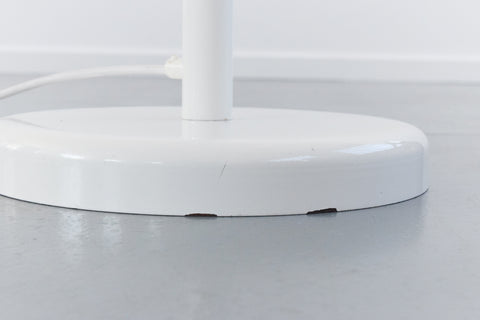 Vintage 1980s White Metal Gooseneck Floor Lamp by Massive Made in Belgium