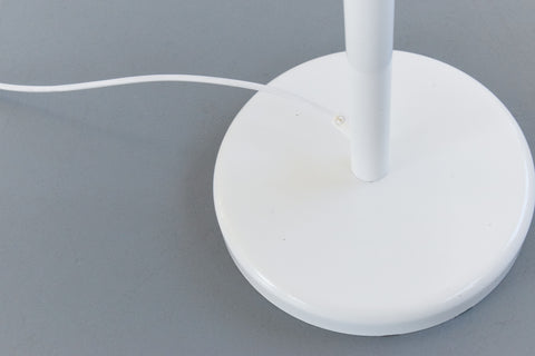 Vintage 1980s White Metal Gooseneck Floor Lamp by Massive Made in Belgium