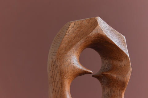 Vintage 1980s Wooden Abstract Sculpture by Peter Sandford Hutton