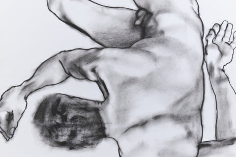 Vintage Original Pastel Male Nude Life Drawing by Artist Robert Arthur Bramwell