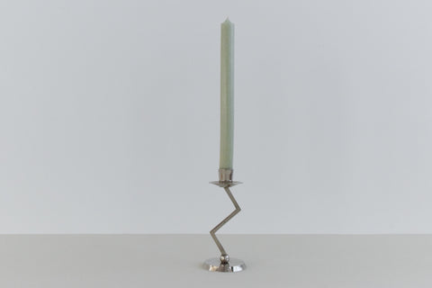 Vintage 90s Chrome Zig Zag Candle Holder