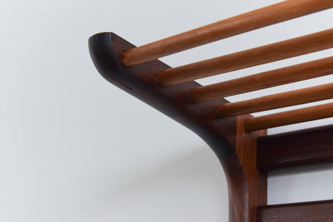Vintage Afrormosia Wall Coat Rack with Parcel Shelf by John Herbert for A. Younger Ltd
