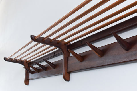 Vintage Afrormosia Wall Coat Rack with Parcel Shelf by John Herbert for A. Younger Ltd