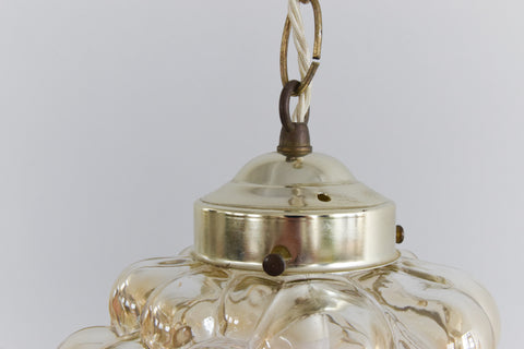 Vintage Amber Bubble Glass Pendant Light