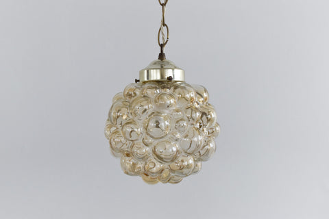 Vintage Amber Bubble Glass Pendant Light