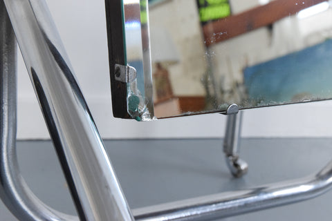 Vintage Art Deco Free Standing Chrome Cheval Mirror