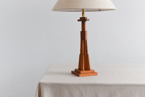 Vintage Art Deco Wooden Table Lamp Base