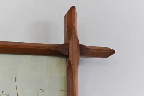 Vintage Arts and Crafts Wooden Chapel Picture Frame