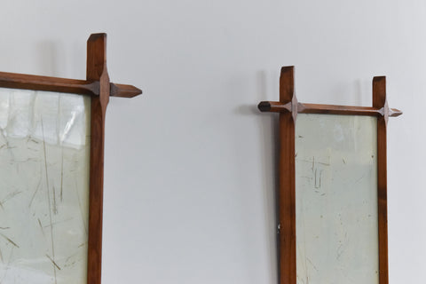 Vintage Arts and Crafts Wooden Chapel Picture Frame