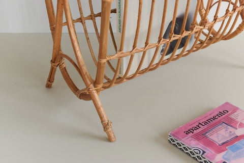 Vintage Bamboo Magazine Rack