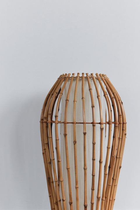 Vintage Bamboo Cocoon Floor Lamp