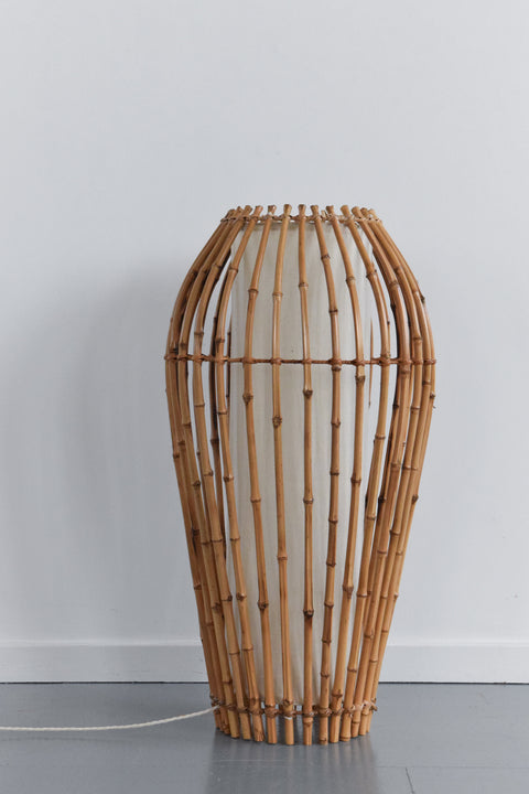 Vintage Bamboo Cocoon Floor Lamp