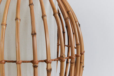 Vintage Bamboo Cocoon Floor Lamp