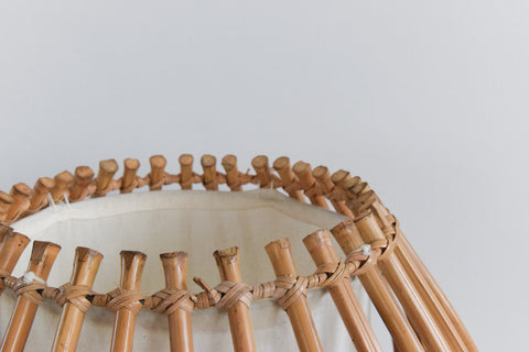 Vintage Bamboo Cocoon Floor Lamp
