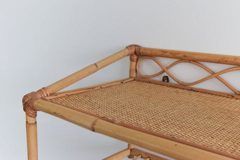 Vintage Bamboo Two Tier Shelf