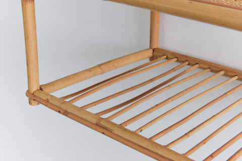Vintage Bamboo Two Tier Shelf