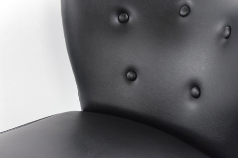 Vintage Black Leatherette Cocktail Chair