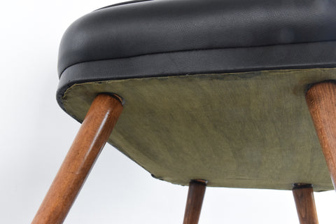 Vintage Black Leatherette Cocktail Chair