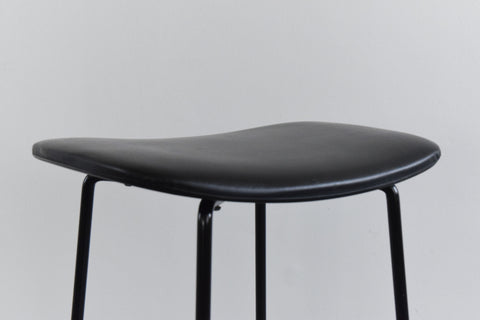 Vintage Black Frank Guille for Kandya Metal Tubular Single Tall Bar Stool
