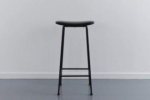 Vintage Black Frank Guille for Kandya Metal Tubular Single Tall Bar Stool