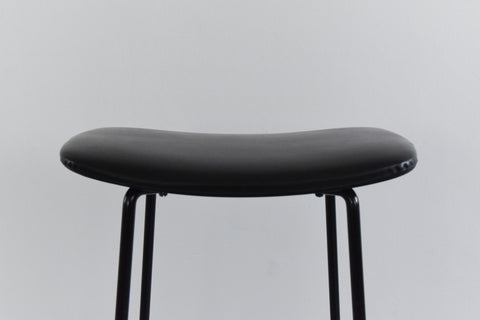 Vintage Black Frank Guille for Kandya Metal Tubular Single Tall Bar Stool