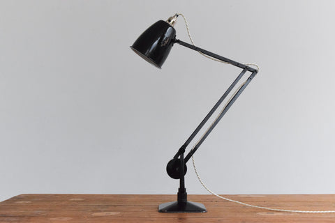 Vintage Black Hadrill & Horstmann 'Roller' Counterpoise Desk Lamp