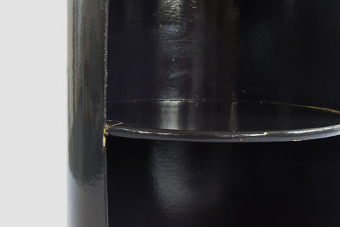 Vintage Black Tomotom Cardboard Side Table by Bernard Holdaway for Hull Traders Furniture