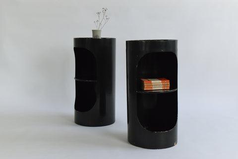 Vintage Black Tomotom Cardboard Side Table by Bernard Holdaway for Hull Traders Furniture