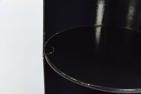 Vintage Black Tomotom Cardboard Side Table by Bernard Holdaway for Hull Traders Furniture