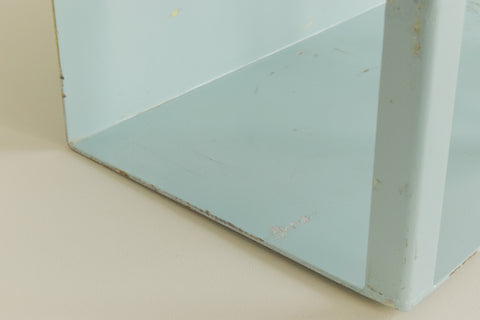 Vintage Blue/Green Metal Industrial Wall Mounted Shelf
