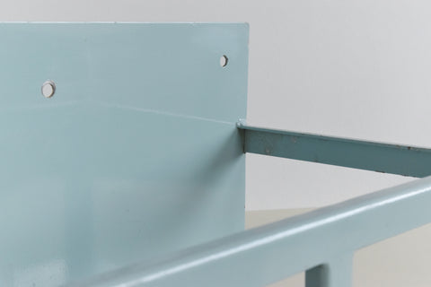 Vintage Blue/Green Metal Industrial Wall Mounted Shelf