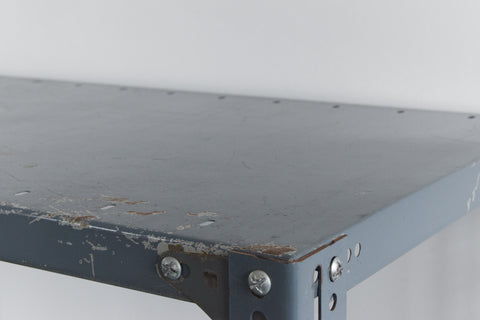 Vintage Grey Blue Dexion Industrial Adjustable Metal Shelving