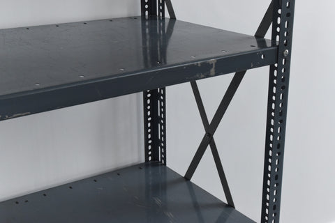 Vintage Grey Blue Dexion Industrial Adjustable Metal Shelving