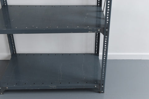 Vintage Grey Blue Dexion Industrial Adjustable Metal Shelving
