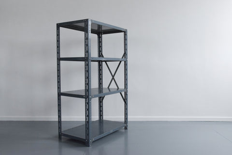 Vintage Grey Blue Dexion Industrial Adjustable Metal Shelving