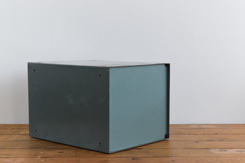 Vintage Blue / Grey Large Metal Single Drawer Filing Cabinet