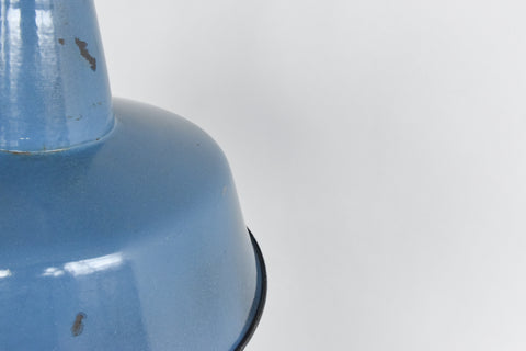 Vintage Industrial Blue Enamel Pendant Light Shade
