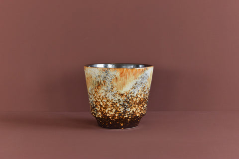 Vintage Brown Drip Glaze West German Style Plant Pot