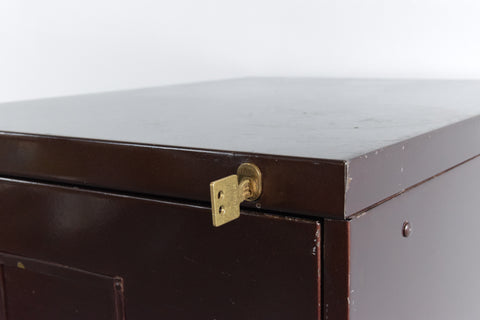 Vintage Brown Metal Filing Cabinet by Sankey Sheldon