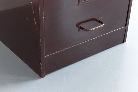 Vintage Brown Metal Filing Cabinet by Sankey Sheldon