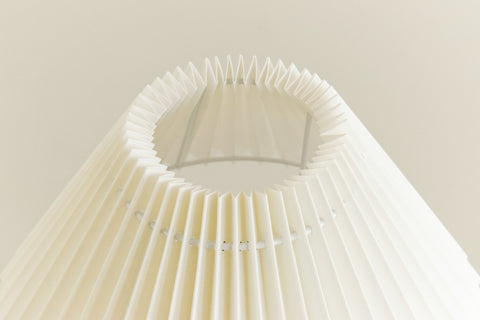 Vintage Ceramic Peach Table Lamp with New Pleated Shade