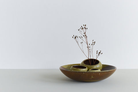 Vintage Ceramic Succulent / Ikabana Bowl / Pot Set