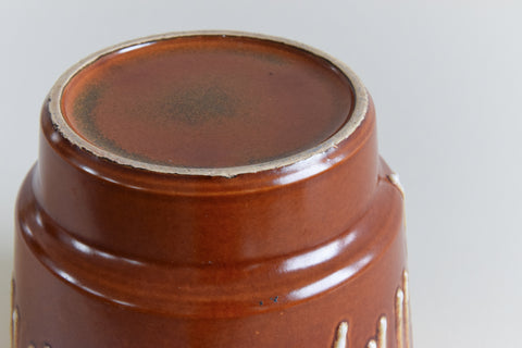 Vintage Brown Drip Glaze West German Style Plant Pot